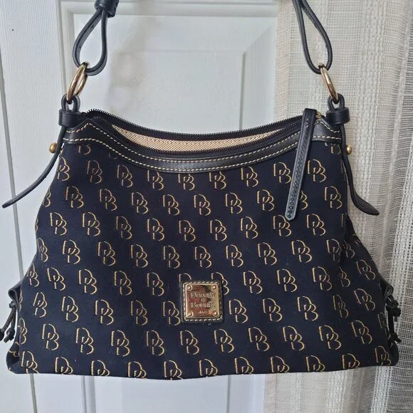 Dooney & Bourke Signature Small East West Slouch - Picture 1 of 13